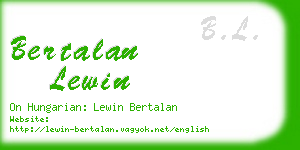 bertalan lewin business card